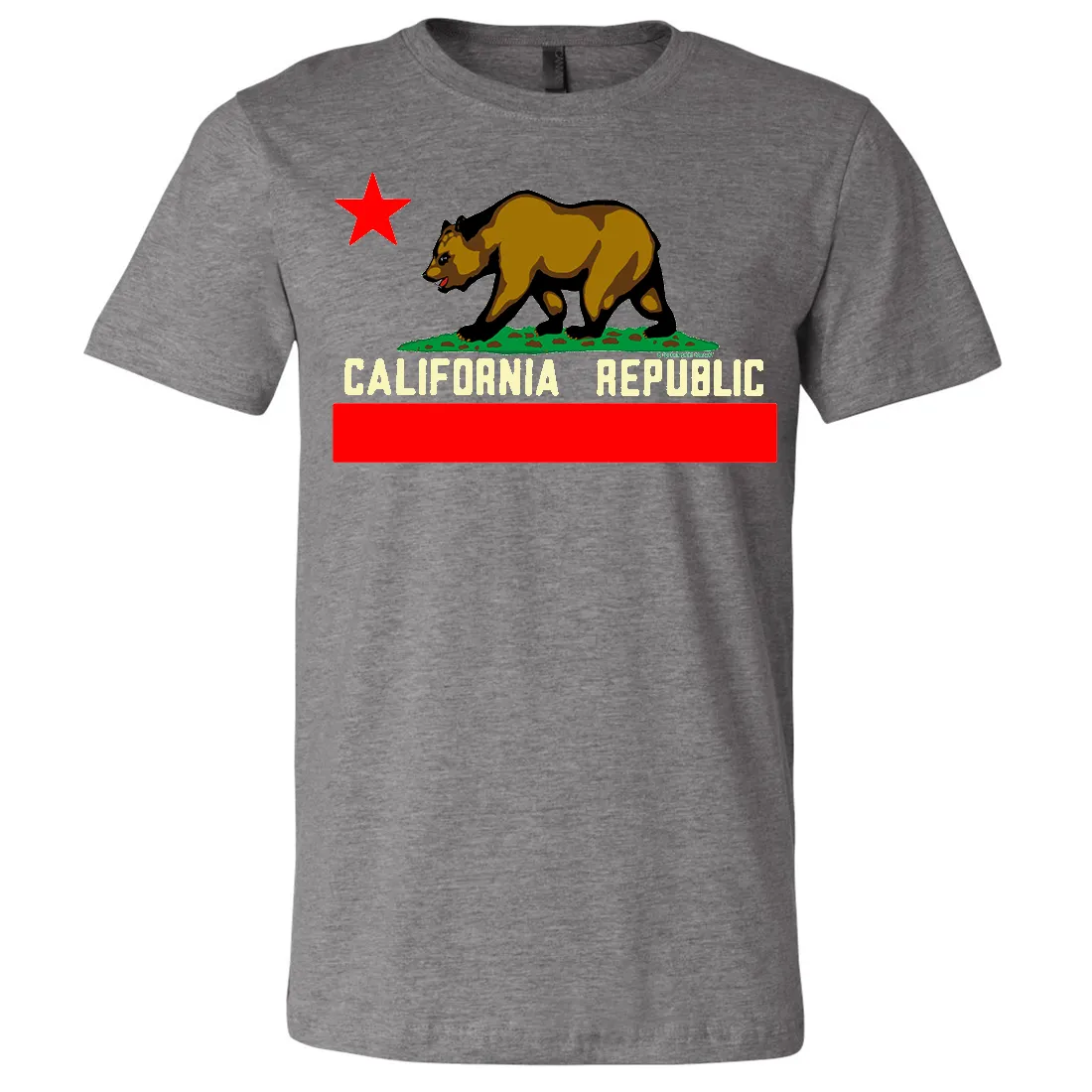 California State Flag Borderless Asst Colors Mens Lightweight Fitted T-Shirt/tee