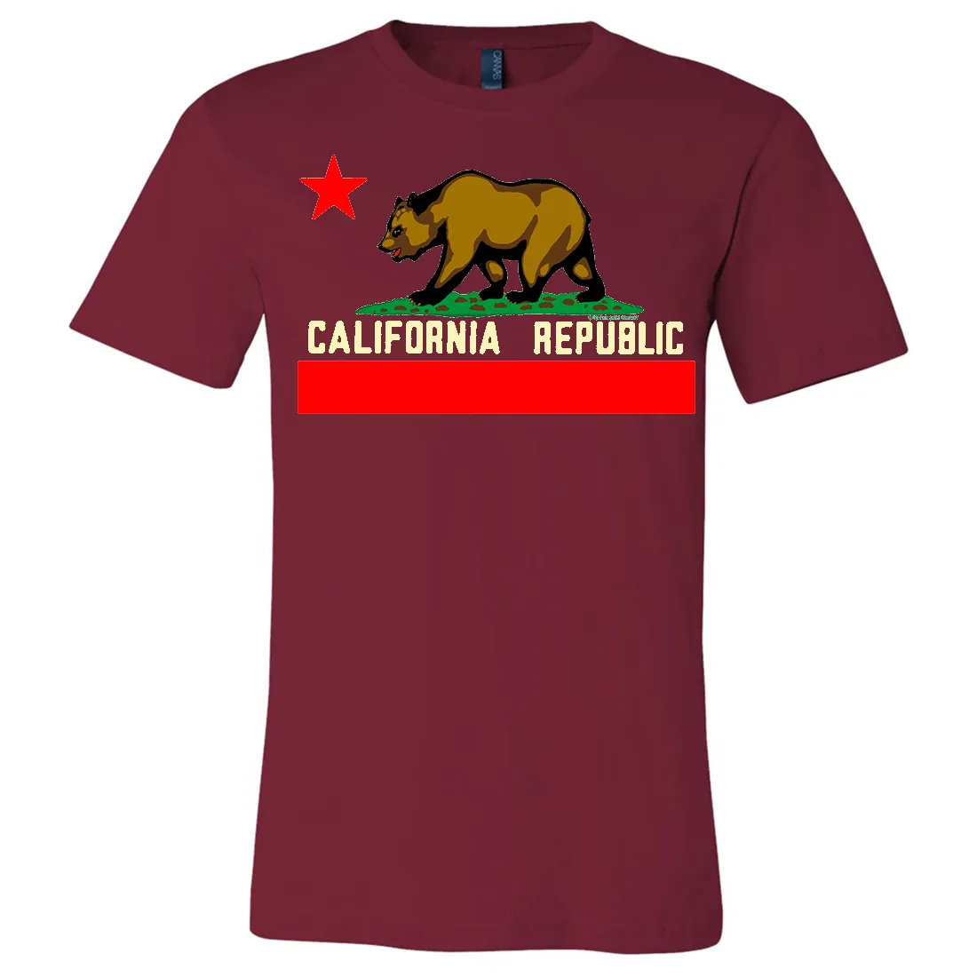California State Flag Borderless Asst Colors Mens Lightweight Fitted T-Shirt/tee
