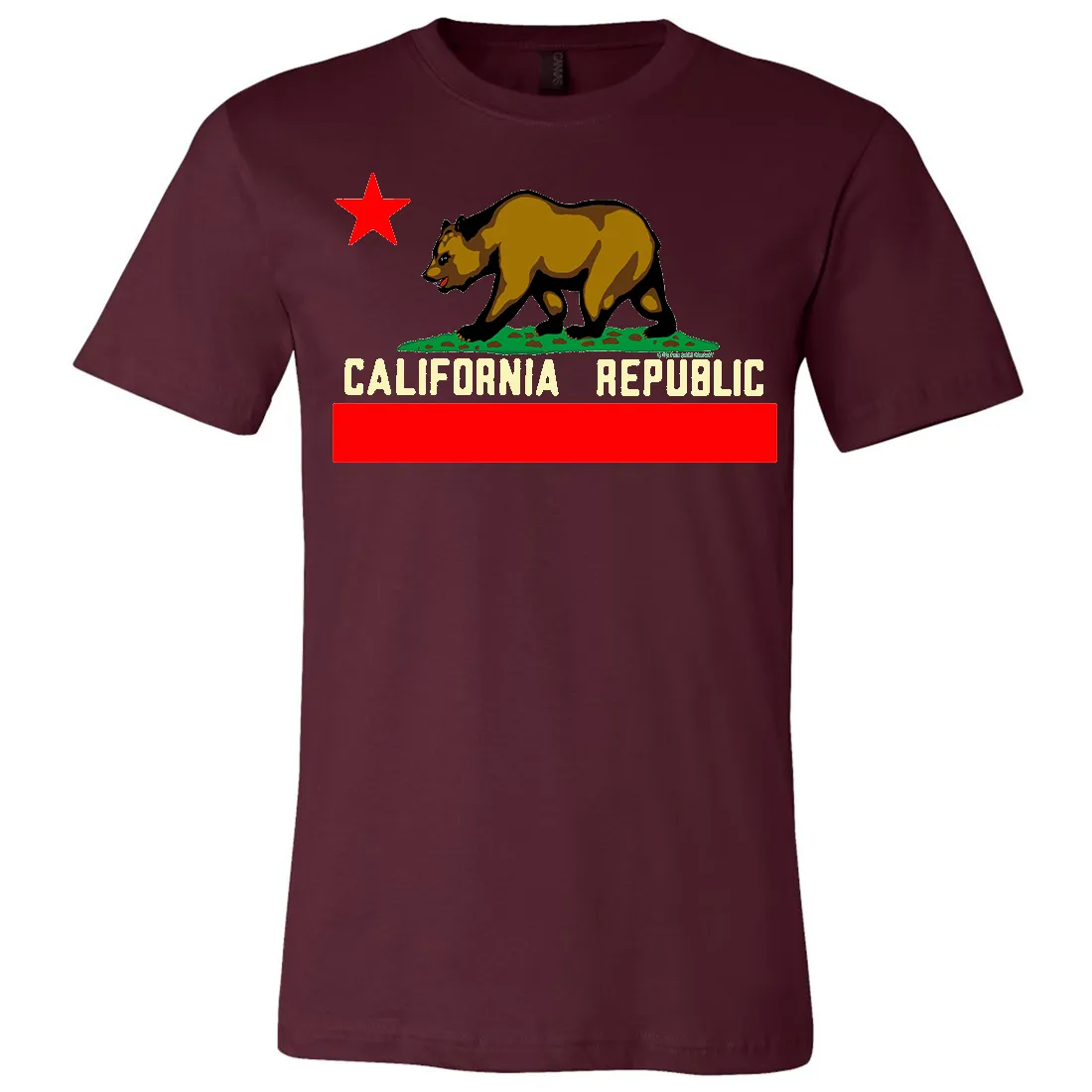 California State Flag Borderless Asst Colors Mens Lightweight Fitted T-Shirt/tee