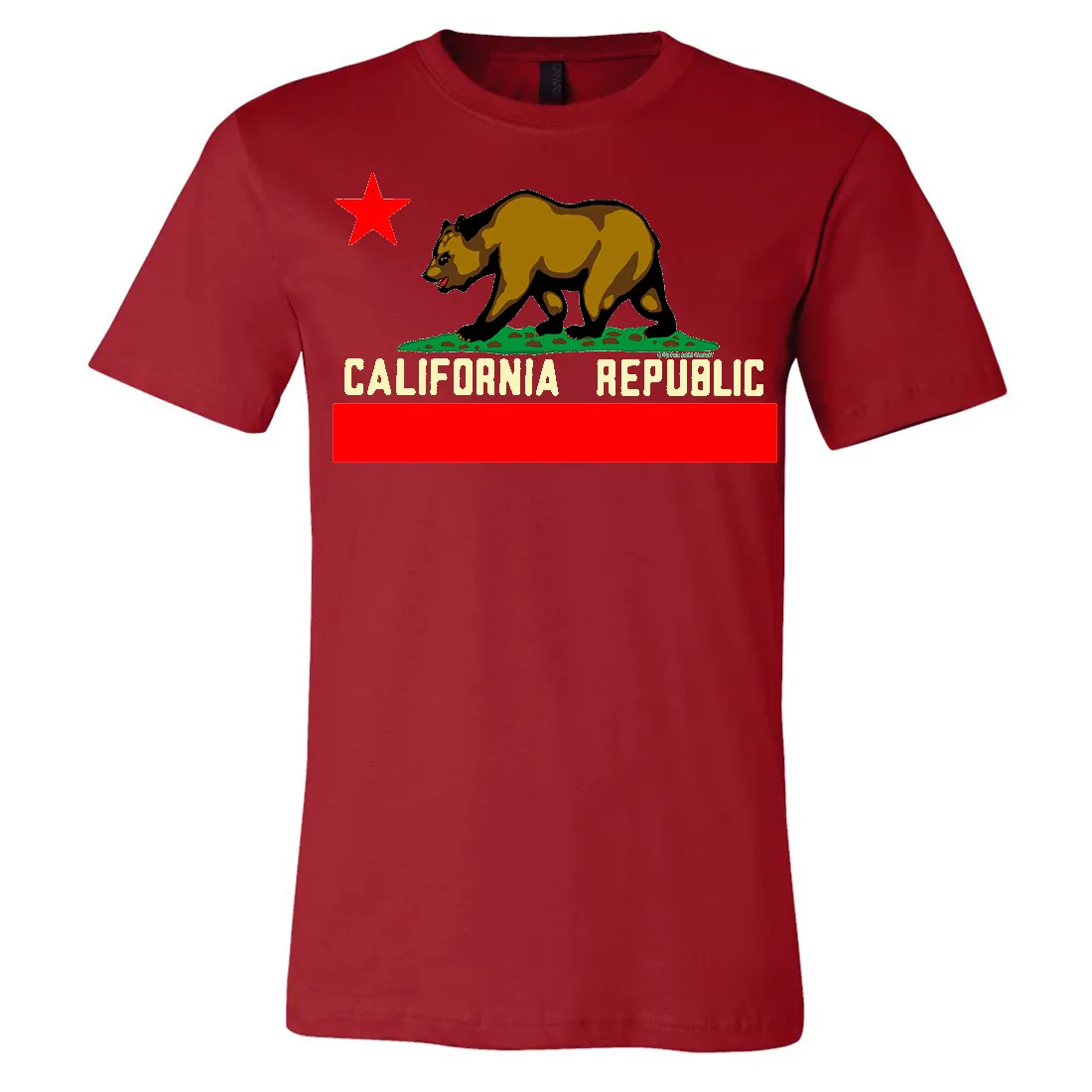 California State Flag Borderless Asst Colors Mens Lightweight Fitted T-Shirt/tee