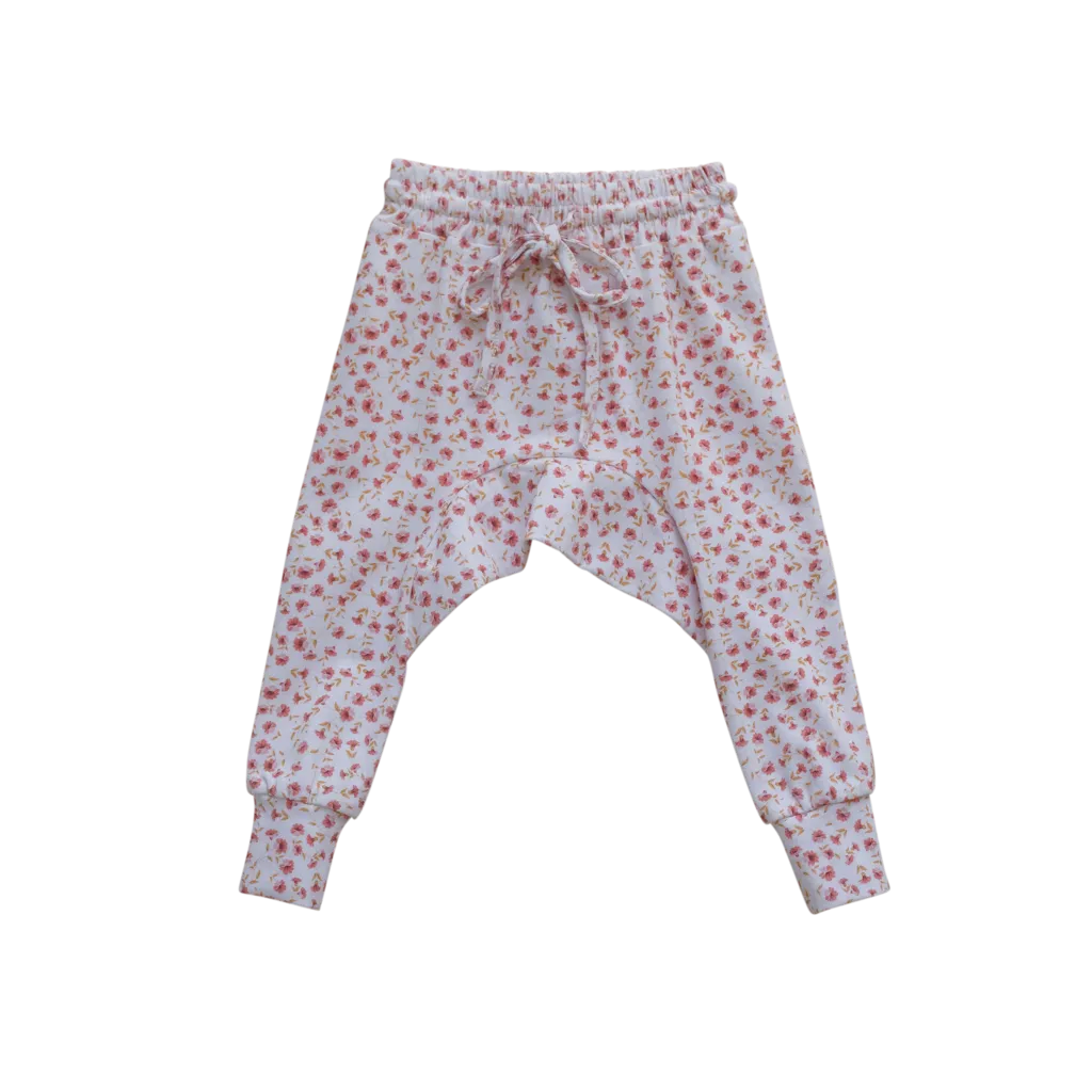 Posey Floral Stretch Cotton Harem Pants