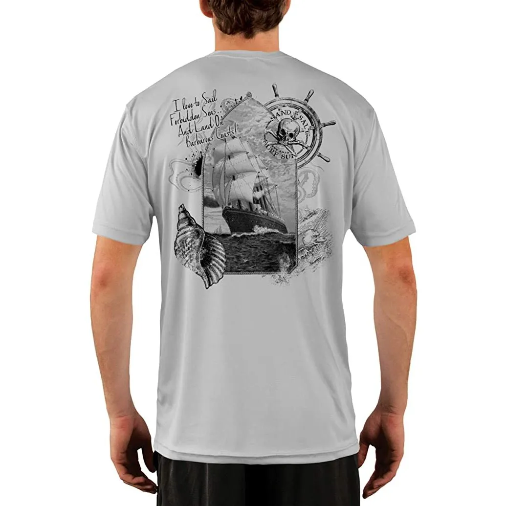 SAND.SALT.SURF.SUN. Forbidden Ship Men's UPF 50  UV Sun Protection Performance Short Sleeve T-Shirt