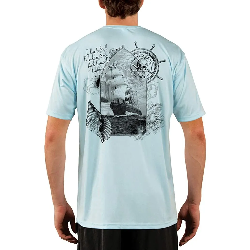 SAND.SALT.SURF.SUN. Forbidden Ship Men's UPF 50  UV Sun Protection Performance Short Sleeve T-Shirt