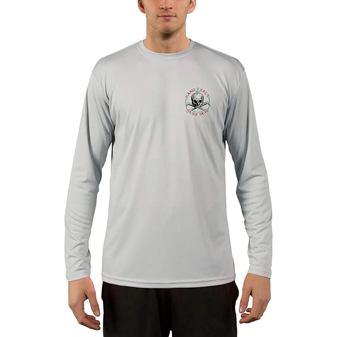 SAND.SALT.SURF.SUN. Pirate Octopus Men's UPF 50  UV Sun Protection Performance Long Sleeve T-Shirt