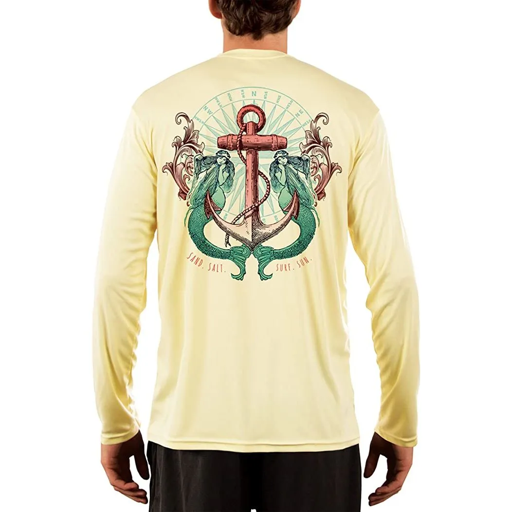 SAND.SALT.SURF.SUN. Sailing Vintage Mermaid Ladies Men's UPF 50  UV Sun Protection Performance Long Sleeve T-Shirt