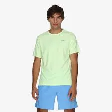 T SHIRT NIKE DRY-FIT RUN MAGLIA UOMO MAN TEE RUNNING YELLOW